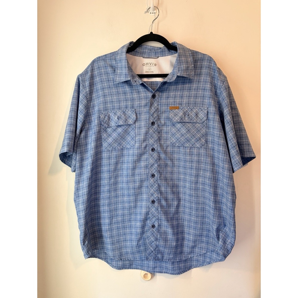 Orvis‎ Classic Collection Plaid Performance Button Down Short Sleeve Men's Xl